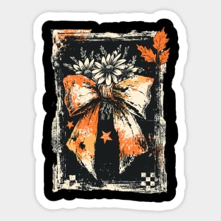 Vintage Halloween Bow Distressed Retro Gothic Creepy Cute Design Sticker